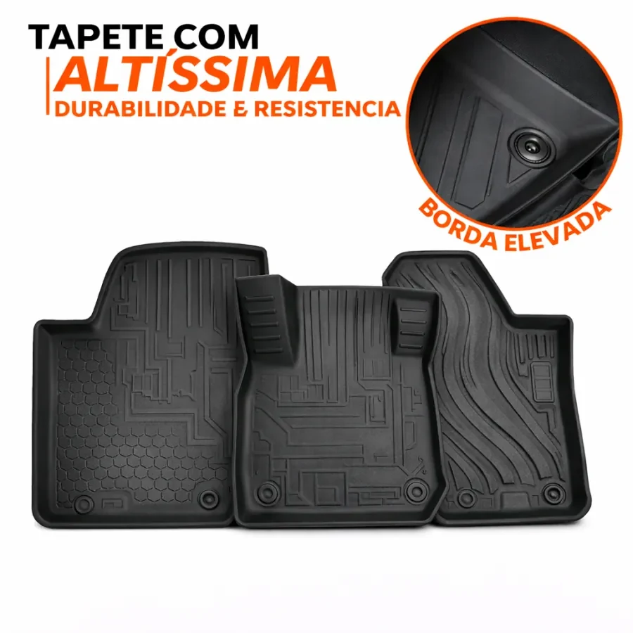 Tapetes 3D com rebordo elevado e grande durabilidade